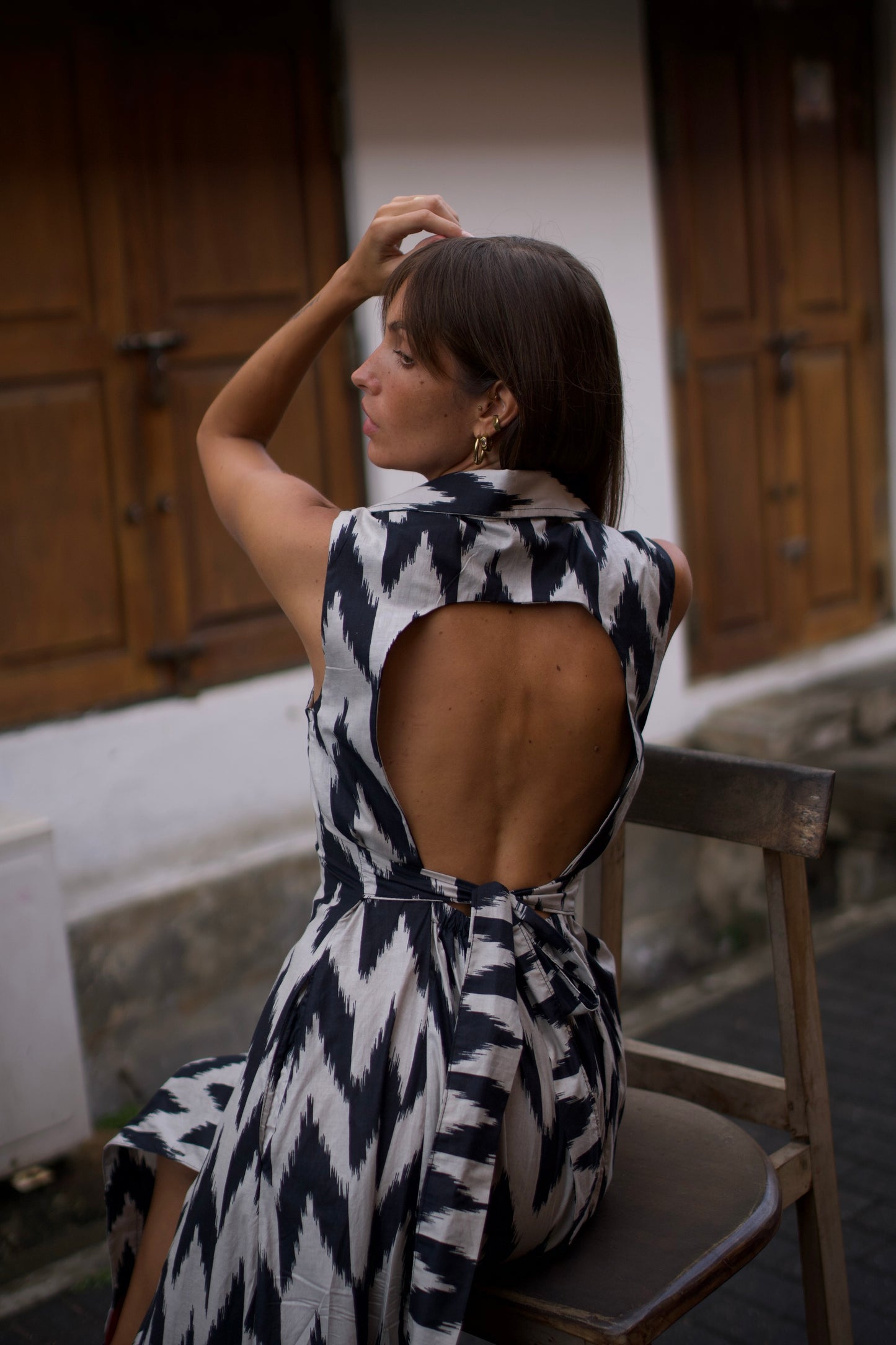 Isabella - Ikat Black and Grey