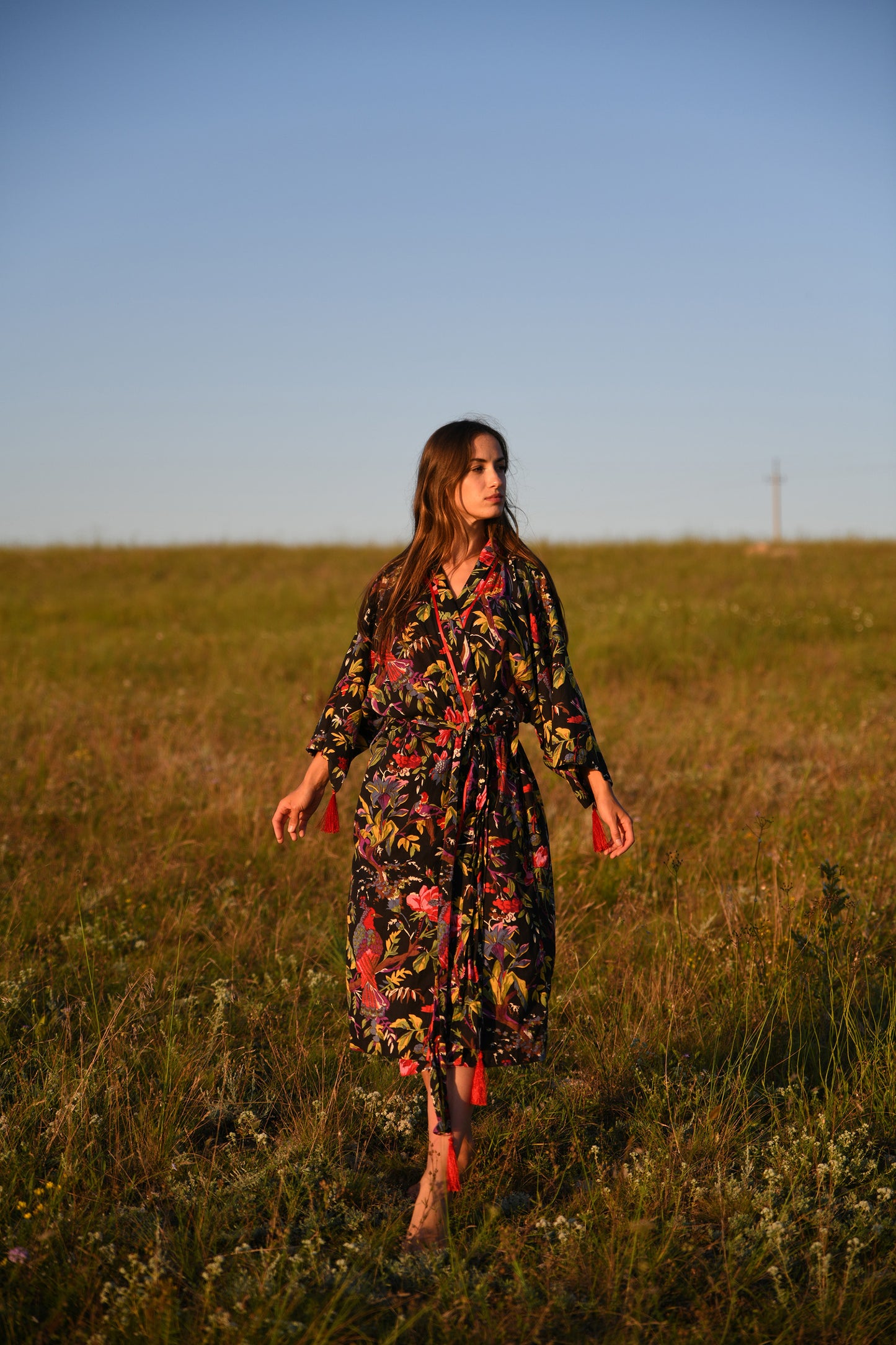 Kimono Robe -Birds of Paradise