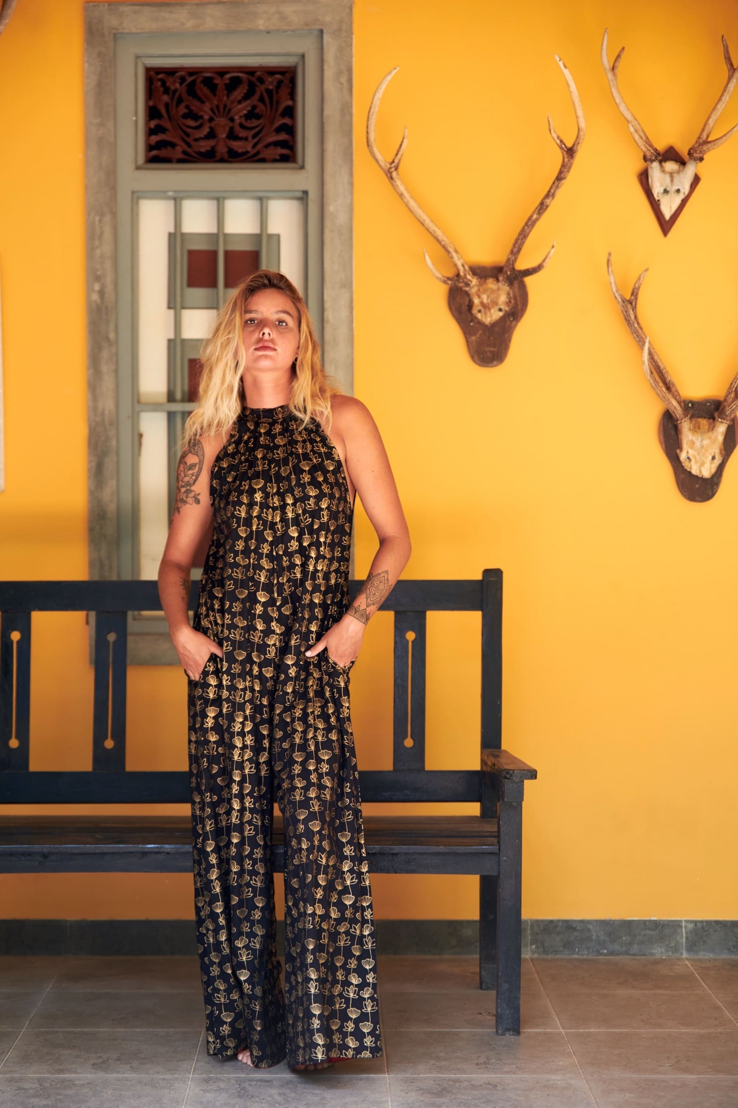Jumpsuit -Gold Lotus