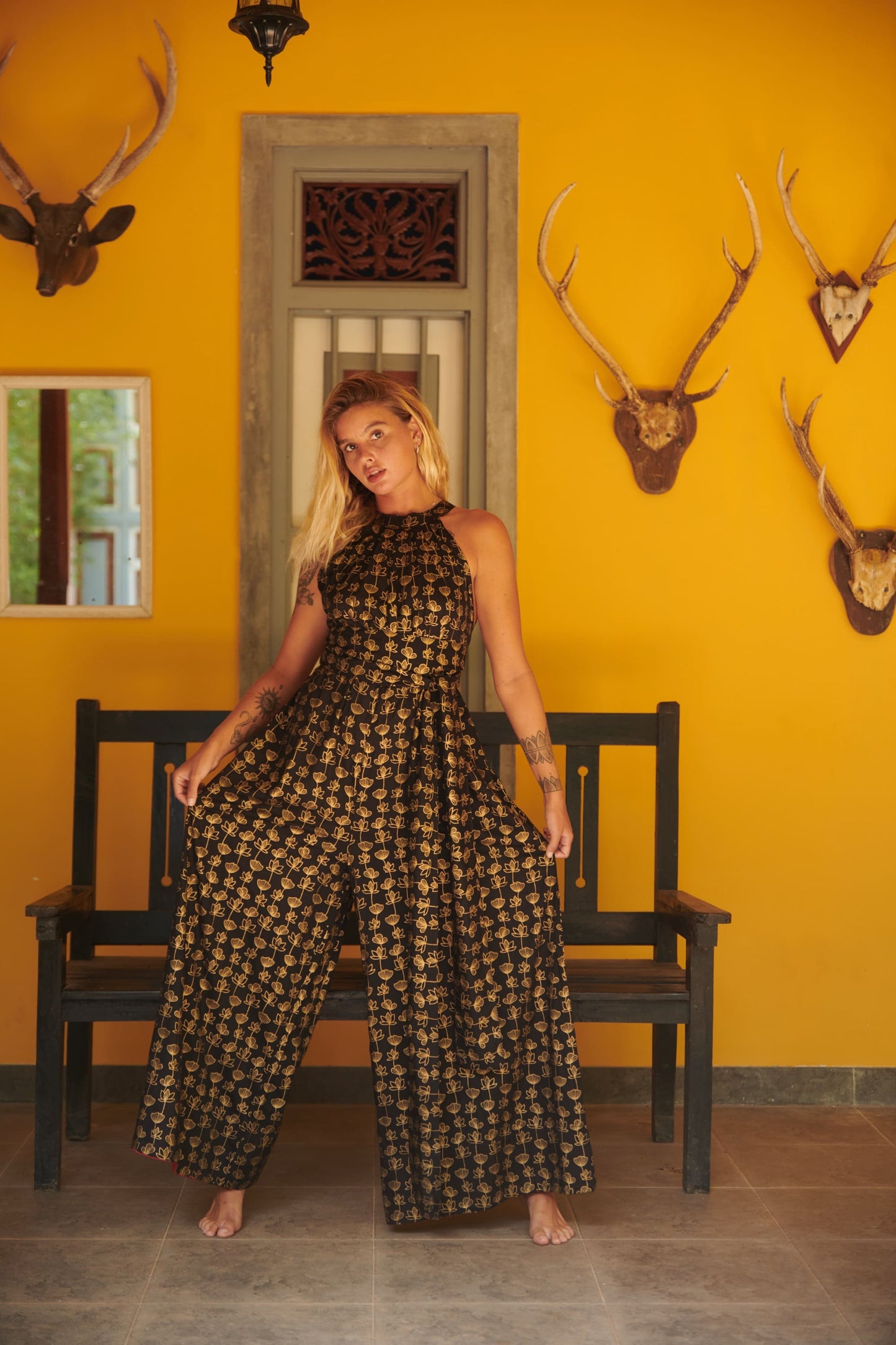 Jumpsuit -Gold Lotus