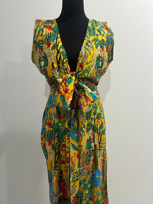 Maddy Jumpsuit - Frida Kahlo Safron