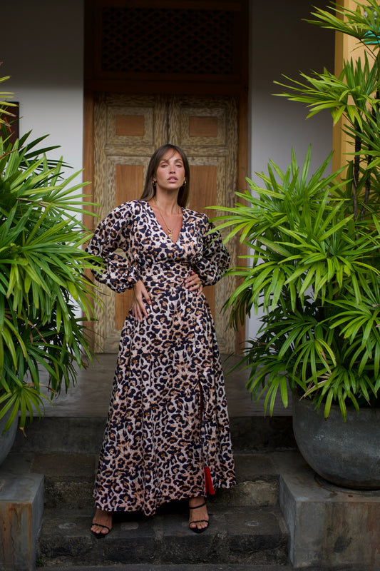 Delilah Maxi Dress - Lepord Skin