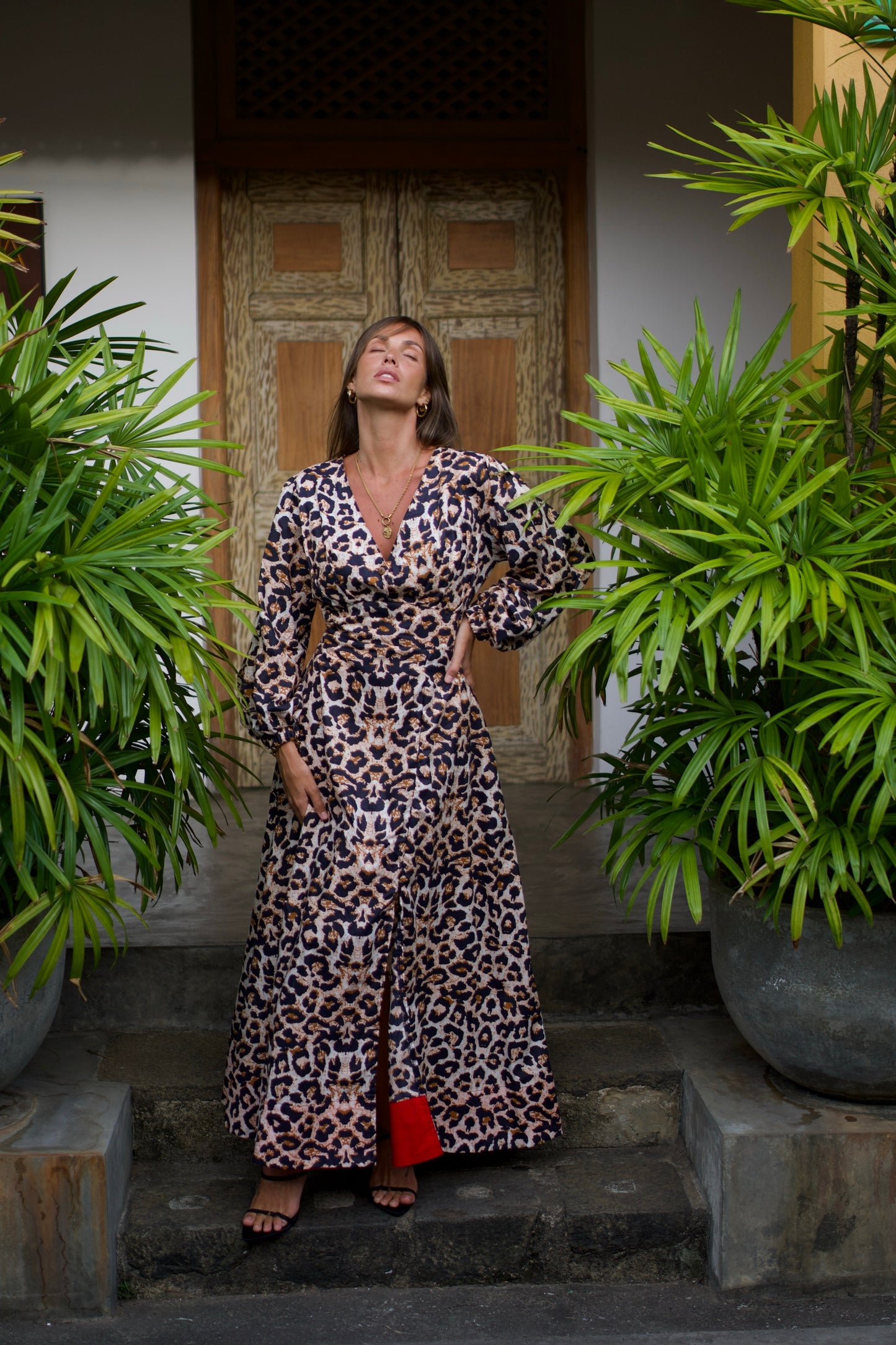 Delilah Maxi Dress - Lepord Skin