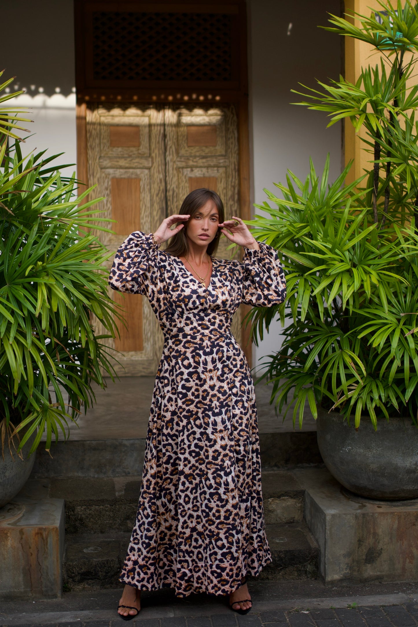 Delilah Maxi Dress - Lepord Skin