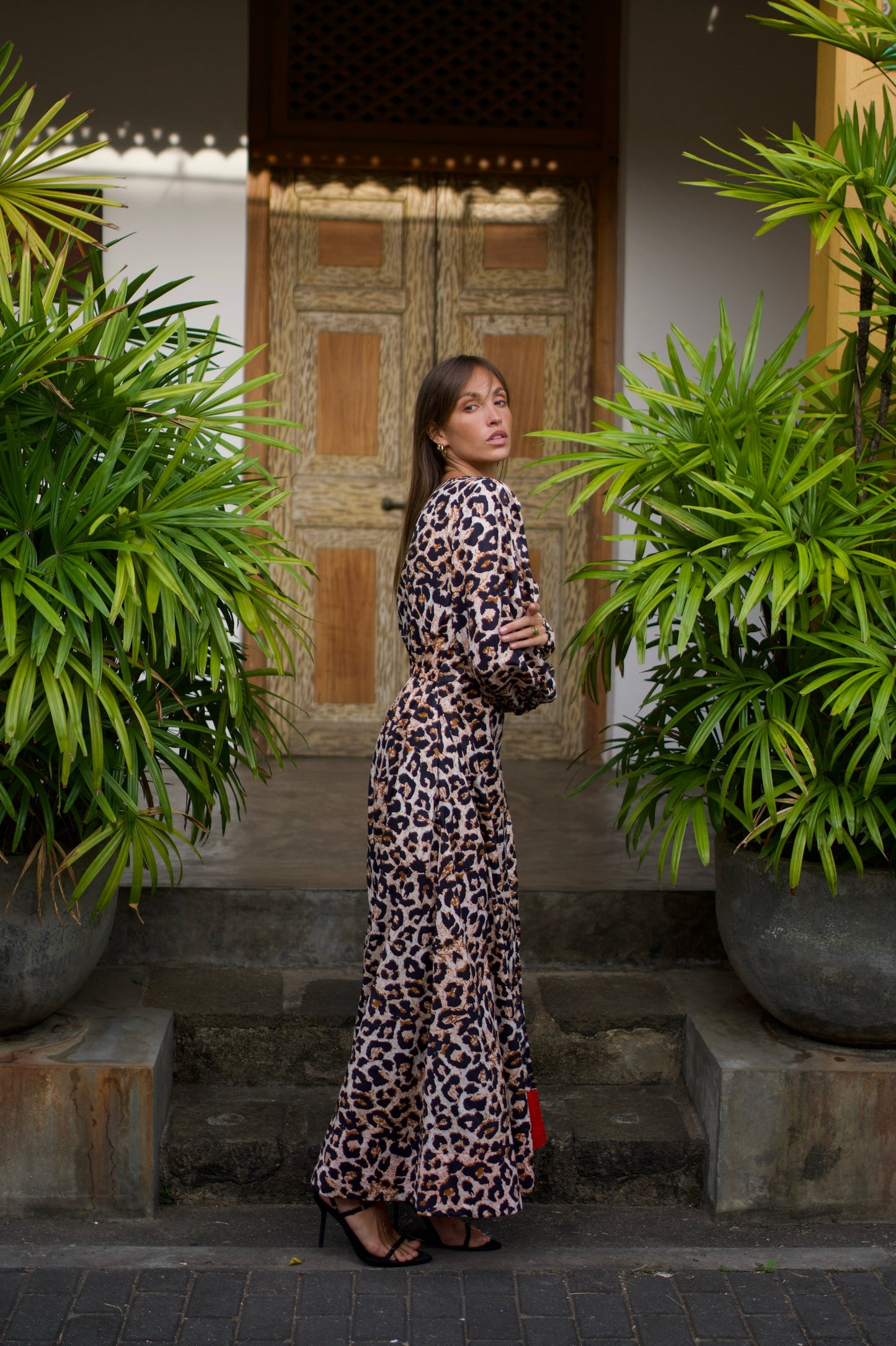 Delilah Maxi Dress - Lepord Skin