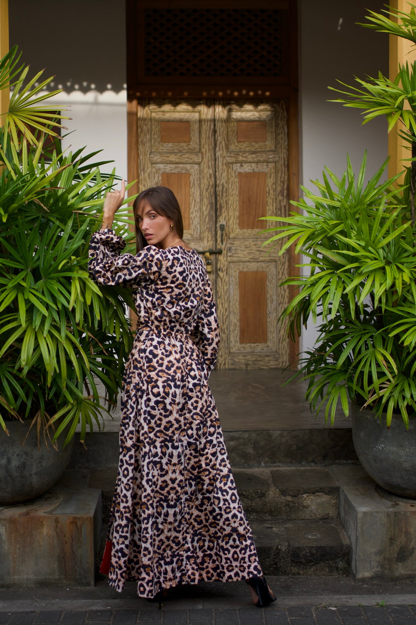 Delilah Maxi Dress - Lepord Skin