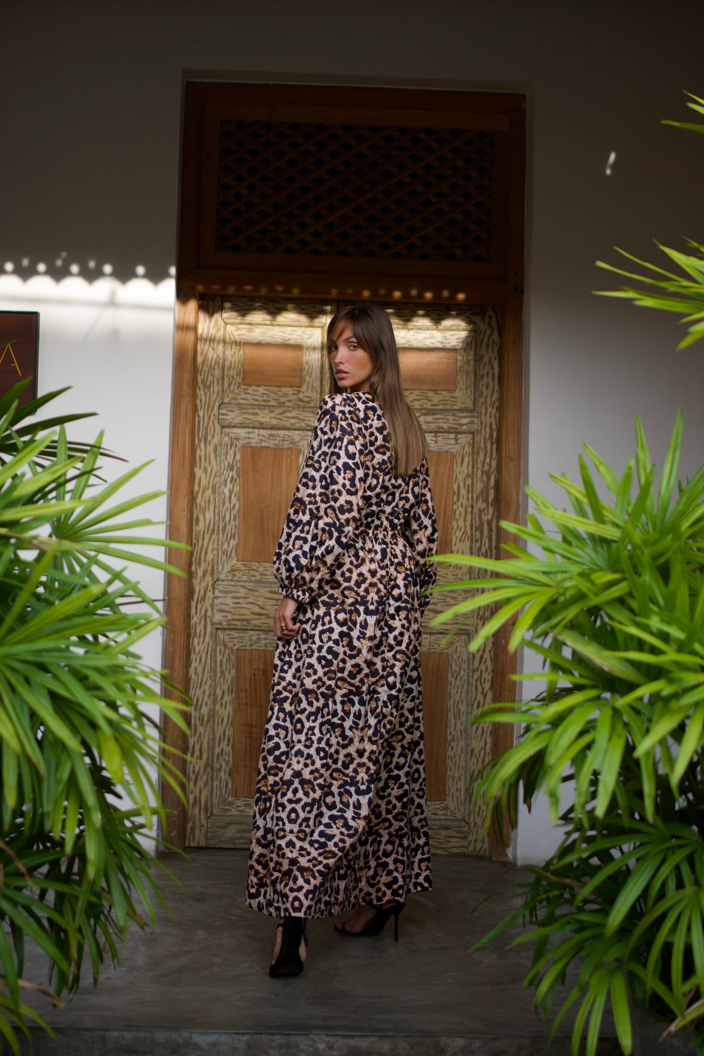 Delilah Maxi Dress - Lepord Skin