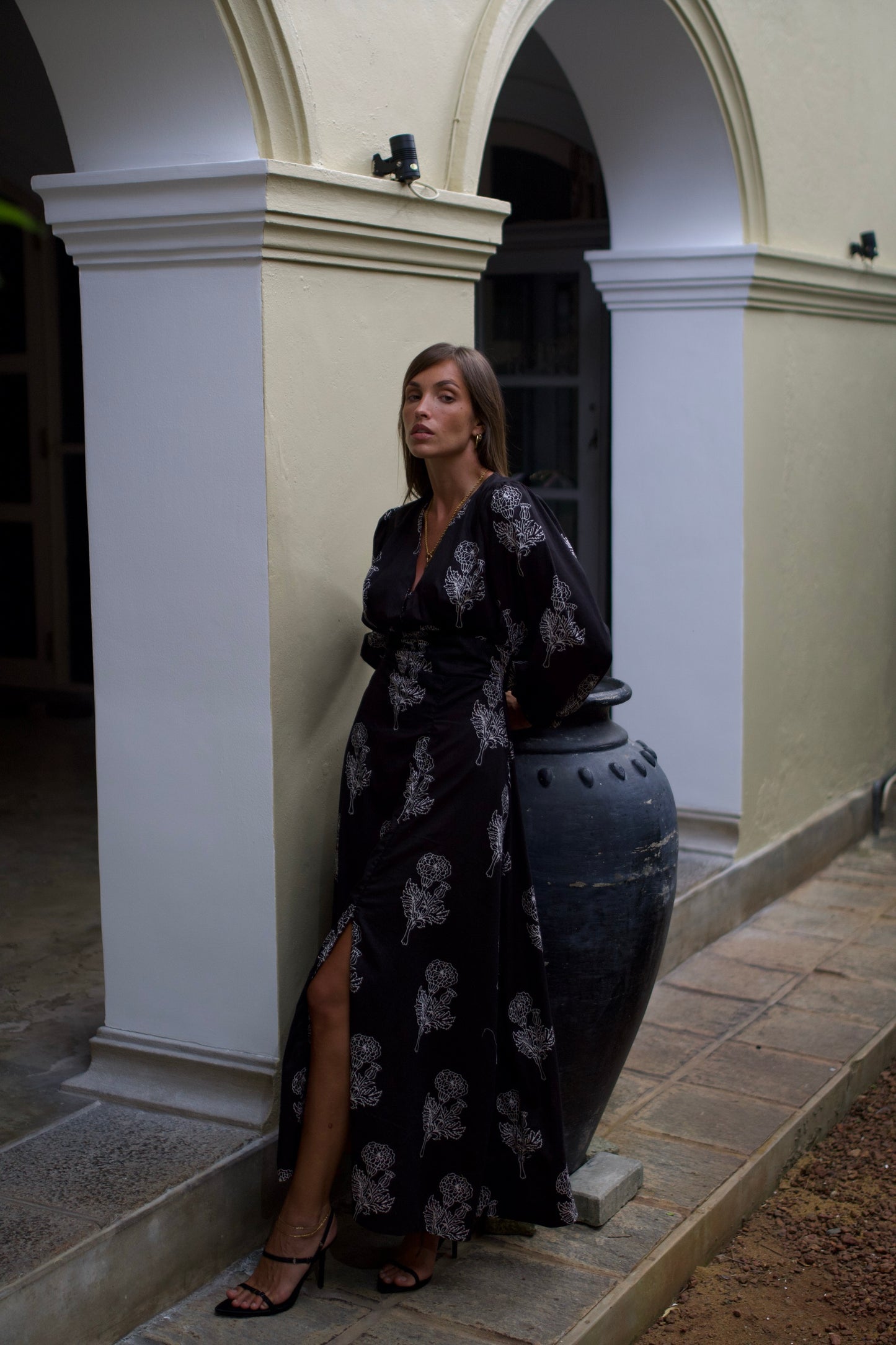 Delilah Maxi Dress - Black Botani