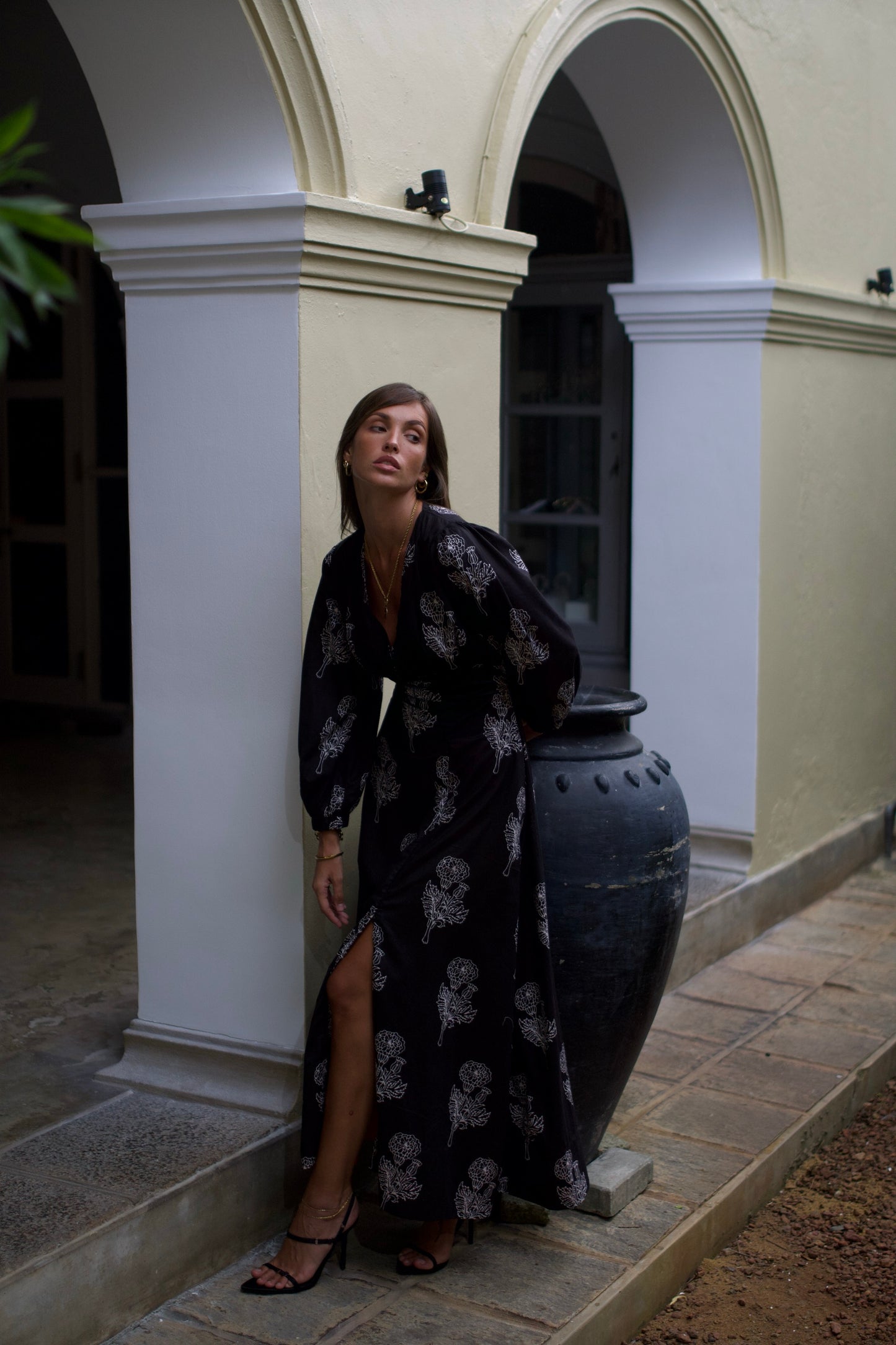 Delilah Maxi Dress - Black Botani