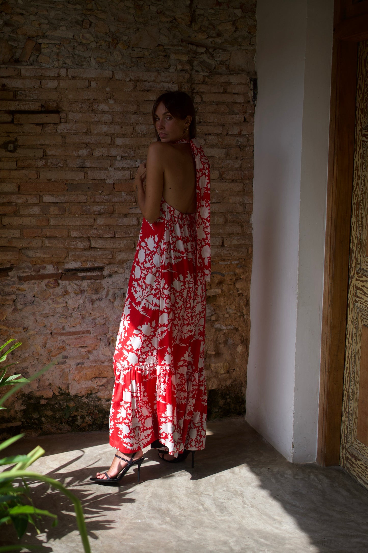 Jolie - Floral - Coral Red