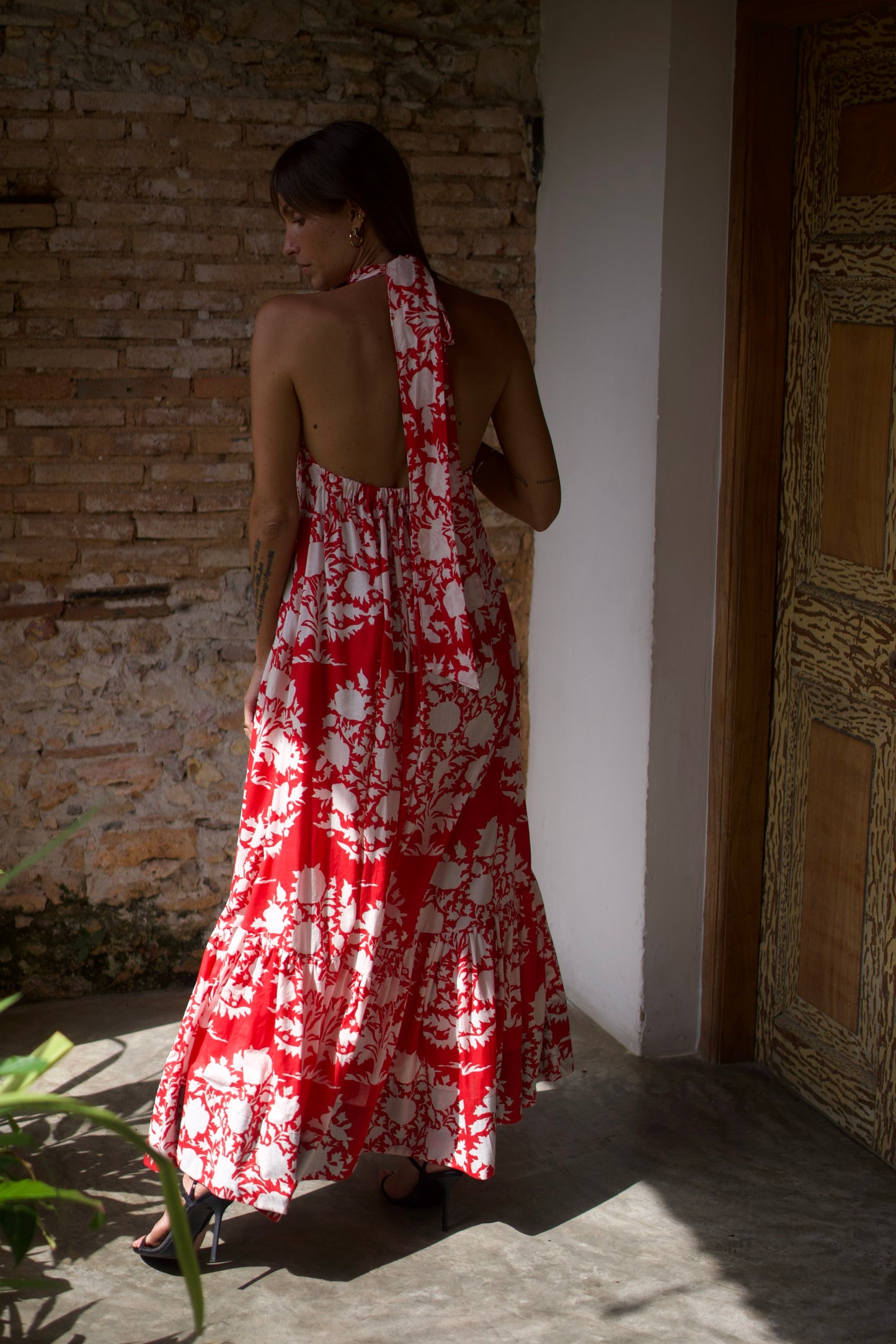 Jolie - Floral - Coral Red