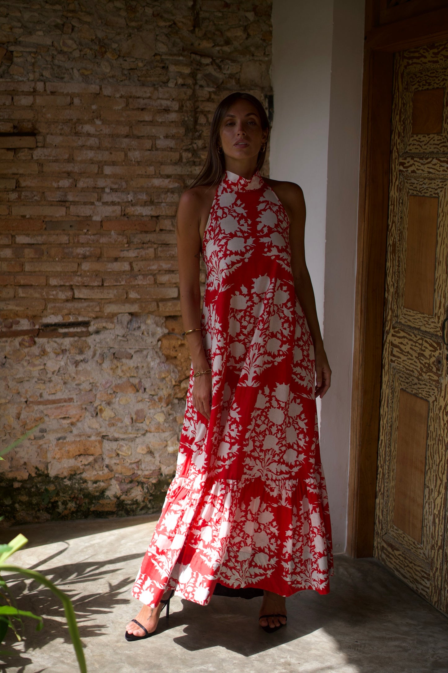 Jolie - Floral - Coral Red