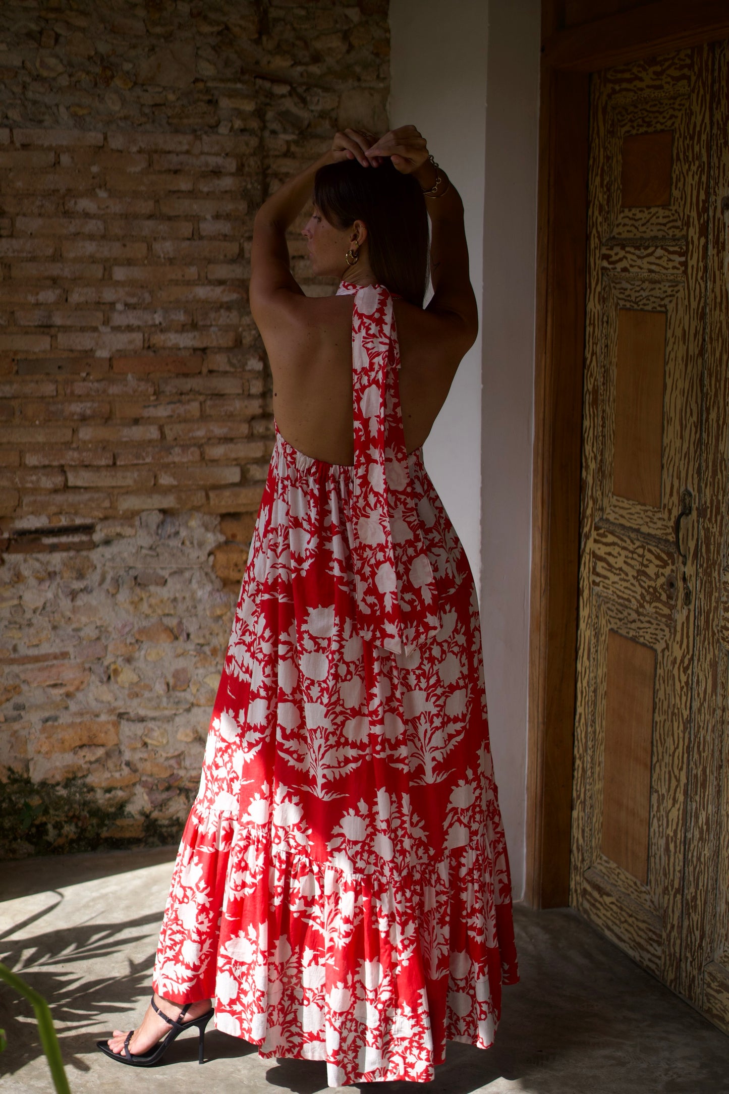 Jolie - Floral - Coral Red