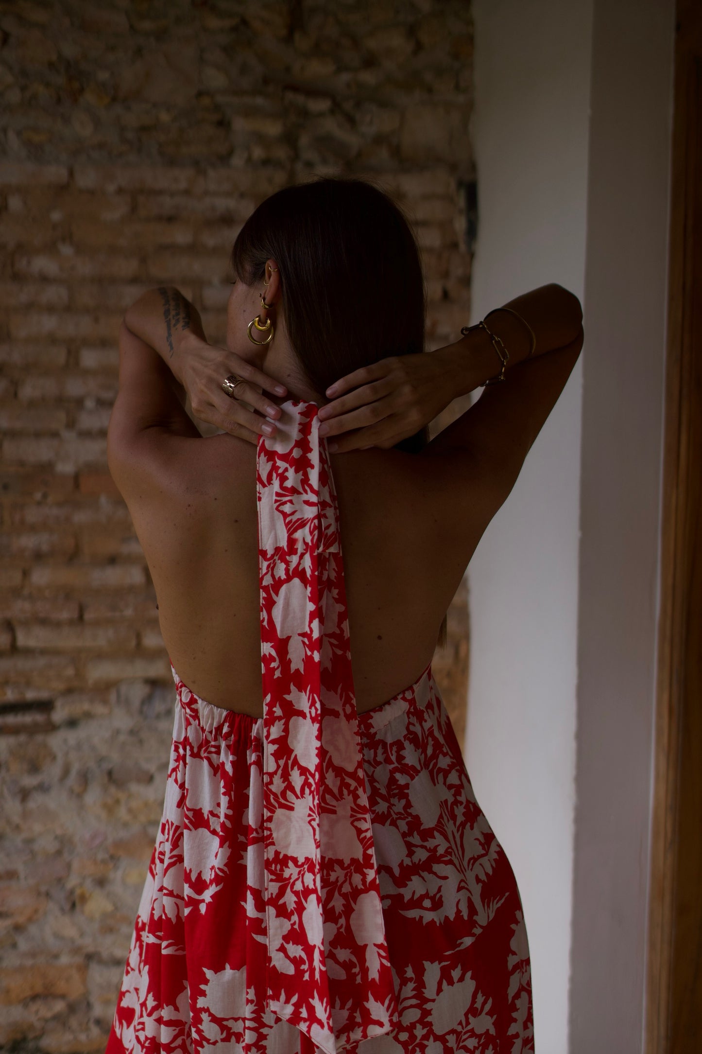 Jolie - Floral - Coral Red