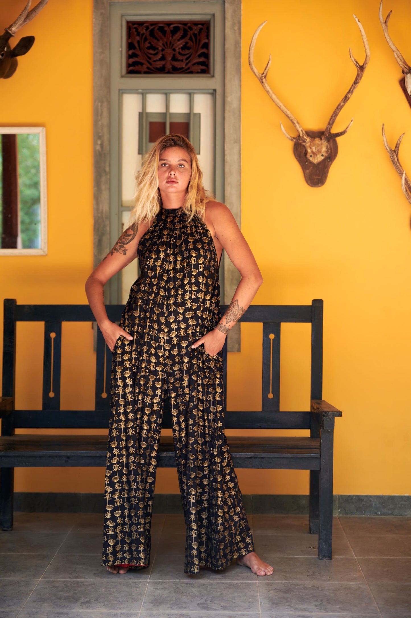 Jumpsuit -Gold Lotus