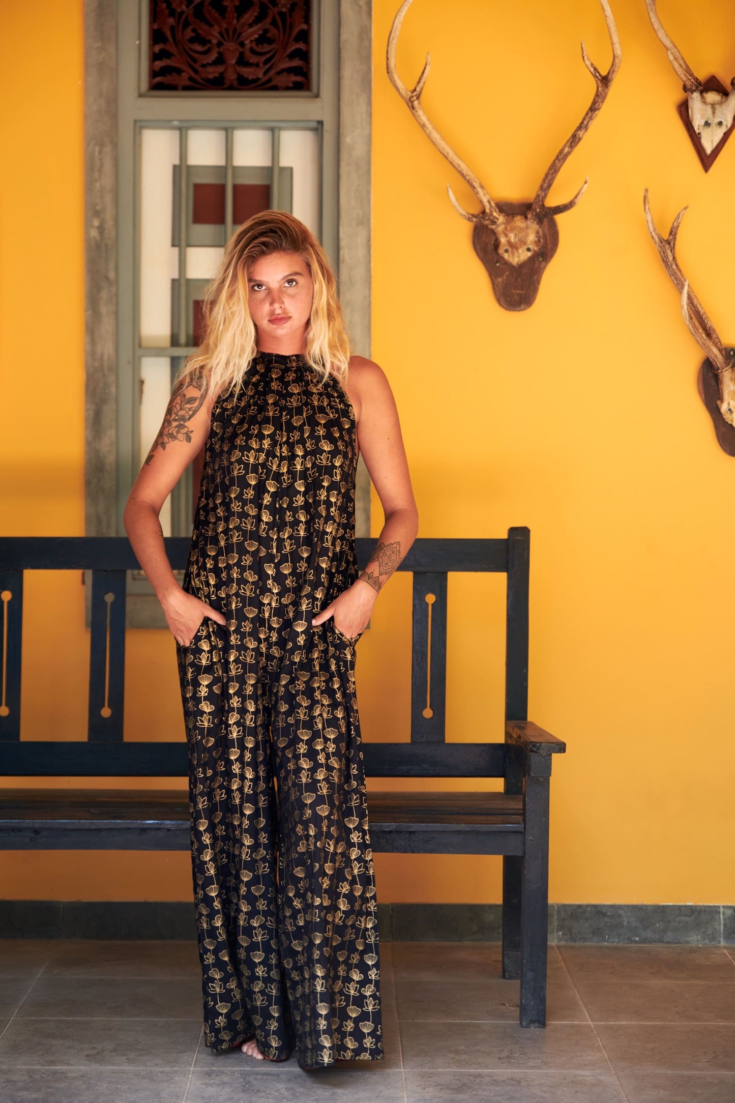 Jumpsuit -Gold Lotus