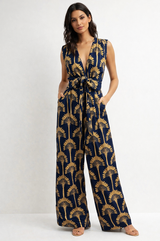 Maddy Jumpsuit - Palm Royal
